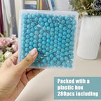 Turquoise Beads Bulk 10mm - 280pcs Natural Semi-Precious Gemstone Round Space Loose Beads for Jewelry Making, Bracelets, Necklaces, Earring, DIY Handmade Crafts, Healing Stone Gifts - color: Turquoise Round 10mm