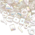 Random 50Pcs 21mm Big Alphabet Shaped Beads Rainbow Letter Beads with Large Hole Iridescent Opaque Clear AB Acrylic Spacer Loose Charm Bead for Jewelry Making Necklaces Bracelets DIY Crafts - style: Style 1