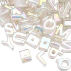 Random 50Pcs 21mm Big Alphabet Shaped Beads Rainbow Letter Beads with Large Hole Iridescent Opaque Clear AB Acrylic Spacer Loose Charm Bead for Jewelry Making Necklaces Bracelets DIY Crafts - style: Style 1