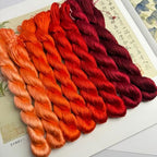 100% Nature Mulberry Handmade Embroidery Silk Thread Woven Jewelry Accessory Artificial Flowers Cross Stitch Floss DIY Sewing Kits 8 Gradient Colors 22m Each (42) - color: 42