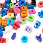 Cheriswelry 50Pcs Acrylic Letter Beads Large Hole European Bracelet Bead Vowel Alphabet Loose Spacer Beads 19.8-21mm for DIY Craft Necklace Keychain Making Hole:6.3mm - color: 10 Color
