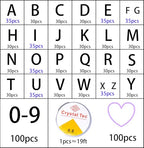 Acrylic Letter Beads 4mm Flat Round, 6mm Square - Beads for Making Friendship Bracelet or Necklace (26 Pieces of Square Black with White) - color: 26 pieces of square black with white