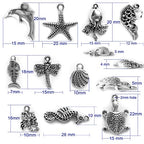 Heather's cf Silver Sea Charms – Antique Pendants, Non-Tarnish, Lead-Free & Nickel-Free, Bulk Ocean Animal Charms for DIY Jewelry, Bracelets, Necklaces, Earrings, Beach Craft Supplies (Sea Animals) - color: Mixed Sea Charms - 100 Pc