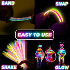SHQDD 100 Glow Sticks Bulk Party Pack, 8” Neon Glow Sticks, DIY Glowsticks with Connectors Bracelets & Necklaces, Glow in the Dark Party Supplies for Kids, Adults, Parties, Halloween & New Year - style: 100PCS