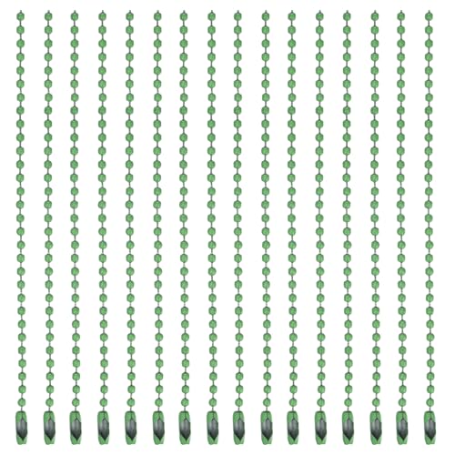 MECCANIXITY Ball Bead Chain Beaded Necklace Chains 5 Inch Adjustable Metal Ball Chains 2.4mm/0.1inch Keychain for Jewelry Making,DIY Craft Projects,Pack of 36(Green) - color: Green