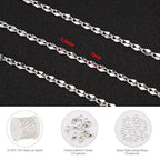 KYUNHOO 5 Meters Thin Cable Link Jewelry Making Chains Spool Silver Plated Copper Chains with Lobster Clasps Jump Rings for Crafts DIY Finding Supplies - color: Lip Silver