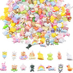 KJML DIY Cute Keychain Charms Bulk 30pcs Pendant Charms for Keychain Making Mini Resin Charm for Funny Keychains Bag Charm Purse Backpack Jewelry Making - color: Mix Animal