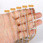 [66 Feet/ 20M] Stainless Steel Chain Bulk, 2mm 304 Stainless Steel Chains Flat Cable Link Chain Bulk for Jewelry Making DIY Craft - color: Stainless Steel, size: 2.0mm width