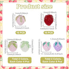 NBEADS 44 Pcs 6 Styles Strawberry Glass Beads, Handmade Lampwork Fruit Beads Crystal Mini Fruit Charms for DIY Jewelry Making