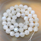 Natural White Moonstone Gemstone Round Loose Beads (10mm) - size: 10mm