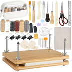 pamctry 50 Pcs Book Binding Kits for Beginners - Complete DIY Kit with Tools & Instructions, 11.6 x 7.8 Inches - style: Book Binding Kits + Bamboo Book Press