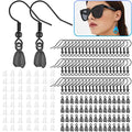 180Pcs Earring Making Kit - Stainless Steel French Earring Hooks Wire Ear Ball Hooks with Pendant Clasp for DIY Jewelry Crafts (Black)