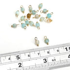Beadia Natural Faceted Cube Stone Charms 4mm 30pcs with Untarnish Metal Accessories Loose Square Beads for DIY Jewelry Making - color: Amazonite