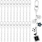 Hzopcw 20pcs Silver Keychain Making Kit, Key Ring Swivel Snap Hook Chains, Alloy Extender Keychain Bag Charm Kits for DIY Crafts Jewelry Making Handbag Purses- A2 Style - color: Silver-20pcs-A2 Style