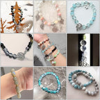 Bracelet Making Kit for Adults – 414pcs Real Crackle Glass Beads with Charms, 8mm Neutral Color Jewelry Making Set for Gifts