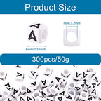 FASHEWELRY 300Pcs Cube White Acrylic Letter Beads 6x6mm Letter A Alphabet Beads for DIY Bracelet Necklace Jewelry Making - color: Letter A, size: 6x6x6mm