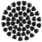 Gerrii 50 Pcs Heart Healing Stone Bulk Quartz Heart Inspirational Stones Gift for Women Love Pocket Polished Natural Energy Balancing Meditation 0.8 Inch(Black) - color: Black