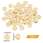 PH PandaHall 18K Gold Plated Spacer Beads, 50pcs Flat Round Loose Beads Brass Wavy Disc Beads for DIY Bracelets Necklaces Earrings Jewelry Making Craft Making, 8mm in Diameter - color: 18k Gold