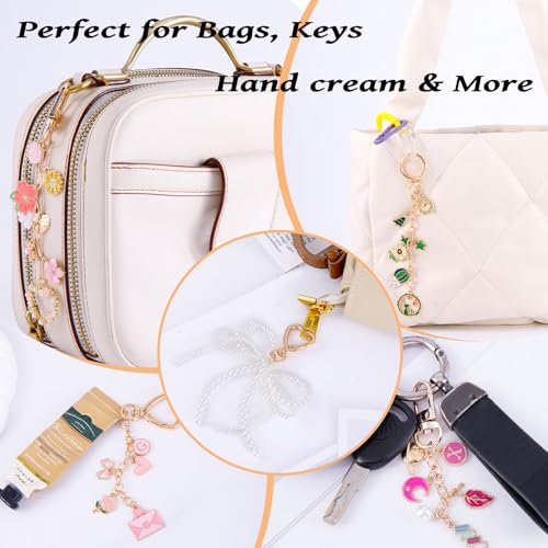 Wurosi 544Pcs Charms Lip Gloss Keychain Making Kit, Bag Charm Kits with Key Chain Hooks, Charms, Chains, Jump Rings, Lobster Clasps, Plier, Gift Bags & Tools, DIY Craft Supplies - color: 544 pcs kits