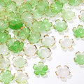 100pcs Cherry Blossom Beads, 5-Petal Light Green Gradient Acrylic Flower Beads, Mini Spacer Hair Accessories Halloween Christmas for Bracelets Earring Jewelry Making - color: Light Green