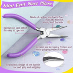 SPEEDWOX Mini Bent Chain Nose Pliers For Jewelry Making, Wire Wrapping & Beading - 45 Degree Curved Serrated Jaws - style: Bent Nose Pliers