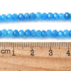 115pcs 4x2mm Rondelle Faceted Natural Jade Beads, Dyed Stone Beads Abacus Disk Stone Spacer Charm Bead for DIY Bracelet Necklace Jewelry Making Keychain Phone Chain Ornament, Dodger Blue - color: Dodger Blue