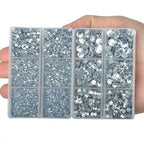 10000Pcs 2-Boxes Mixed Size Hot Fix Round Crystals Gems Glass Stones Hotfix Flat Back Rhinestones with Tweezers and Picking Pencil (Clear Crystal) - color: Clear Crystal, size: 2-Box (10000pcs)