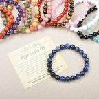 Natural Healing Gemstone Bracelet Handmade Yoga Stretch Elastic Bracelet Stress Relief Crystal Jewelry for Men and Women - color: Blue Sodalite (Wisdom), size: 8mm