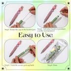 Tondiamo 45 Pcs Full Rhinestone Beadable Pens Bulk Set 15 Glitter Diamond Pens with Cards & Bags Fancy Beaded Pen for Beads DIY Cute Journalling Bling Ballpoint Craft Making(Stripe Diamonds) - style: Stripe Diamonds
