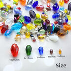 200pcs 4x6mm Teardrop Crystal Glass Beads Vertical Hole Faceted Loose Spacer Beads for DIY Craft Jewelry Making Necklace Bracelet Earring Wind Chimes(Green Series) - color: Green Series, size: 4x6mm