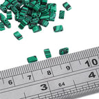 Beadia Malachite Stone Tila Beads 5x2mm Rectangle 2-Hole Spacer Beads for DIY Bracelet Earring Making 15"/Strand - color: Malachite, size: 5x2mm