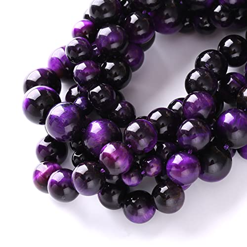 6mm 60pcs A+ Natural Purple Tiger Eye Stone Beads Round Spacer Loose Beads for Jewelry Making DIY Bracelet Necklace 15" Inch - color: Purple Tiger Eye Stone, size: 6mm