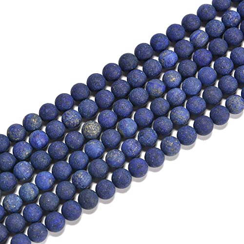 6mm Lapis Lazuli Matte Round Natural Gematone Loose Beads for Jewelry Making DIY 1 Strand 15" - color: Matte Lapis Lazuli, size: 6mm
