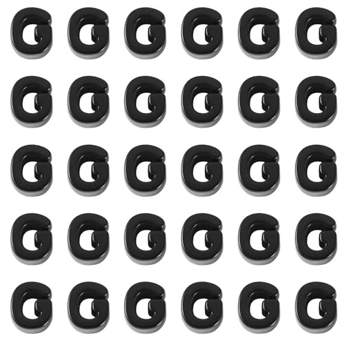 FASHEWELRY 30Pcs Acrylic Letter G Beads with Large Hole Big Plastic Letter Blocks European Beads 3D Letters Chunky Vowel Initial Alphabet Bead for Key Chains Necklace DIY Arts Craft Projects - color: Black, size: G