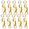 10Pcs 18k Gold Lobster Clasps for Jewelry Making - Lobster Claw Clasp Filled with Closed Jump, Jewelry Clasp, Bracelet Clasps and Closures, Lobster Claw Clasps with Jump Rings for DIY Necklace Bracele