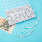 1400pcs Letter Beads, 4x7 mm Acrylic Alphabet Beads, Beads for Jewelry and Bracelet Making, in 28 Grid Box (White and Black) - color: White Beads Black Letter