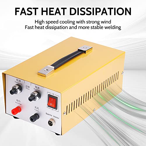 Jewelry Spot Welder Machine, 30A Professional Spot Welder for Gold Silver Platinum, Handheld Pulse Arc Spot Welding Machine for Jewelry DIY Precision Repair (Yellow)