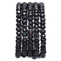 BEADIA Faceted Natural Black Agate Stone Rondelle 4x6mm Loose Semi Gemstone Beads for Jewelry Making 38cm - color: Black Agate Faceted Rondelle, size: 4x6mm