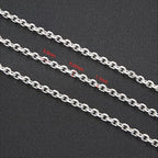 UMAOKANG 16.4 Feet Silver Plated Chain for Jewelry Making Cable Brass Metal Chains Bulk on Spool with Jump Rings Lobster Clasps - color: Silver Cable