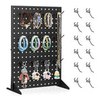 Acfunique Peg Board Display Stand for Vendors with 12 Hooks Metal Tabletop Pegboard Display Stand for Craft Shows 17" X 13" Retail Display Racks Peg Board Organizer Holder Black - size: Black 1 Display+12 Hook