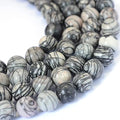 KISSITTY 235pcs 8mm Natural Black Silk Stone/Netstone Bead Strands, Natural Gemstone Crystal Beads Round Smooth Chakra Energy Healing Crystals Gemstones for DIY Jewelry Bracelets Necklaces - color: Natural Black Silk Stone/Netstone