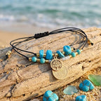 Christian Cross Jesus Pendant Charm Gold Rope String Beaded Bracelets Stack Set for Women,Handmade Bohemian Colorful Adjustable Jewelry,God Lucky Protection Friendship Gift - color: Turquoise