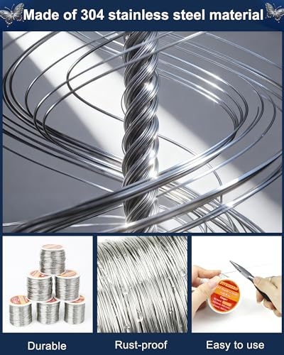FIVEIZERO 22 Gauge 304 Stainless Steel Wire for Jewelry Making,76yd Stainless Steel Jewelry Wires Thin Metal Craft Wire for Necklace,Bracelet,Earring,Bead Stringing,DIY,Floral and Home Crafts - size: 22 Gauge