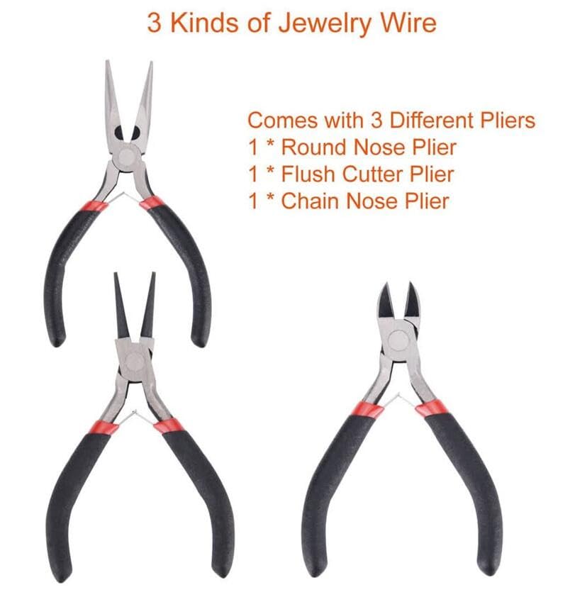 EatingBiting Jewelry Making Supplies Kit with Jewelry Wires and Jewelry Findings Starter Beading Making and Repair Tools Kit