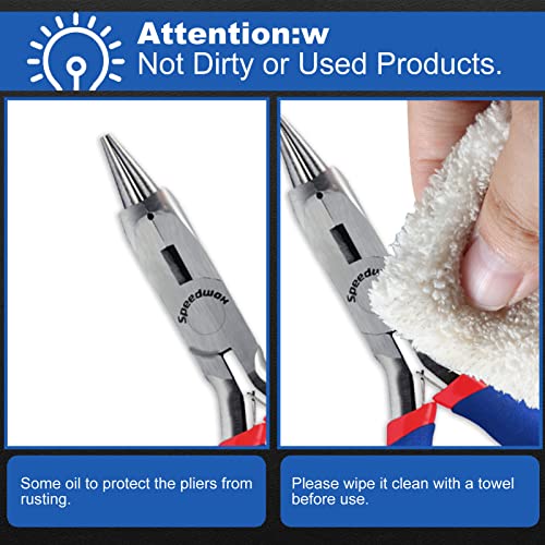 SPEEDWOX 5 Inches Mini Round Nose Pliers with Wire Cutter Wire Looping Pliers Fine Round Nose Pliers Jewelry Making Tools Small Round Pliers for Jewelry Making DIY Craft Beading Jewelry Pliers