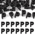 30Pcs Large Hole Letter Beads Black Acrylic European Beads 3D Letters P Chunky Bead Initial Alphabet Bead for Key Chains Bracelets Necklace DIY Craft Bag Charm Kit Arts Projects - color: Black-P