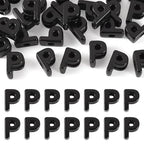 30Pcs Large Hole Letter Beads Black Acrylic European Beads 3D Letters P Chunky Bead Initial Alphabet Bead for Key Chains Bracelets Necklace DIY Craft Bag Charm Kit Arts Projects - color: Black-P