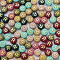 200PCS Round Letter Beads,4x7mm Color Acrylic Alphabet Beads R Beads with Letters for Bracelet Making Necklace Keychain Jewelry DIY (Letter R) - color: Letter R