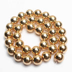 Song Xi 14K Gold Hematite Beads Round Loose Beads for Jewelry Making DIY Bracelets and Necklaces 10mm/38pcs - color: 14k gold, size: 10mm
