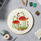 Bonroy 4 Sets Embroidery Kit for Beginners with Instructions,Cross Stitch Kits for Adults with Pattern,Needlepoint Kits for Adult Include Embroidery Cloth Hoops Needles Threads(Mushroom) - color: mushroom4
